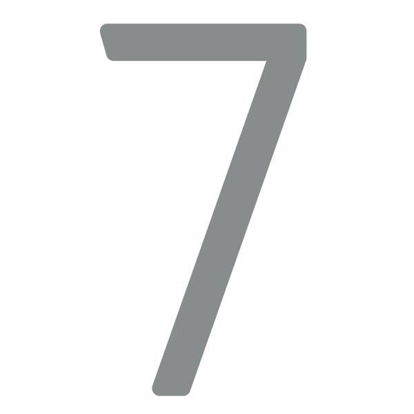 Husnumre ''7'' grå metallic