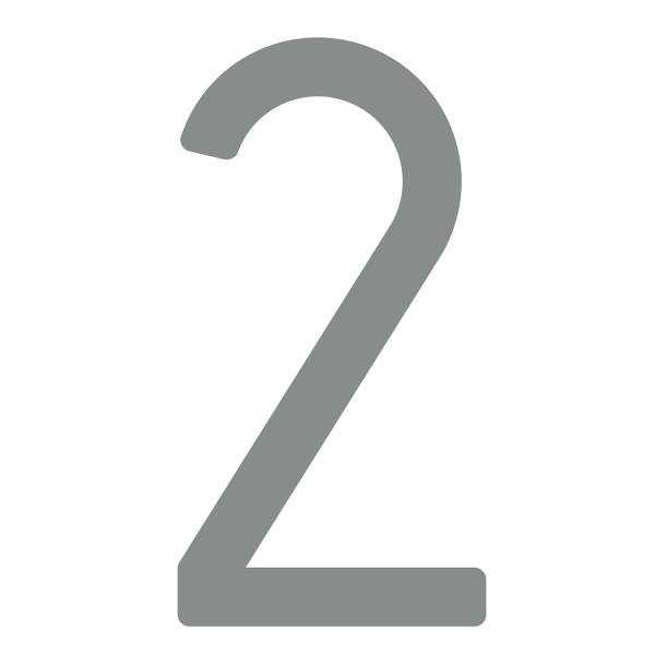 Husnumre ''2'' grå metallic