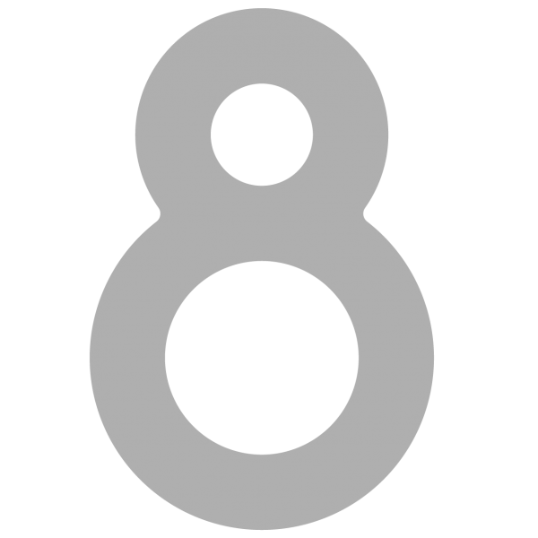 Selvklæbende husnumre "8" grå