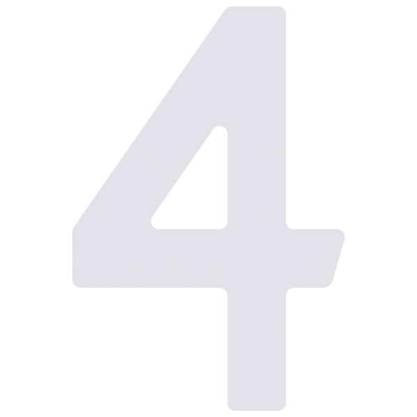 Selvklæbende husnumre "4" hvid