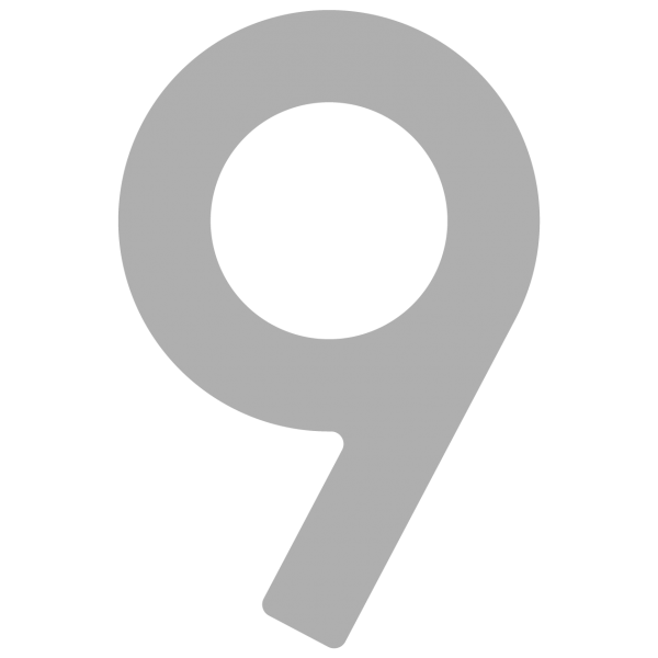 Selvklæbende husnumre "9" grå