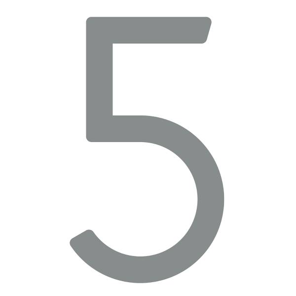 Husnumre ''5'' Grå metallic