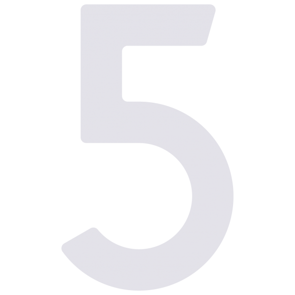 Selvklæbende husnumre "5" hvid