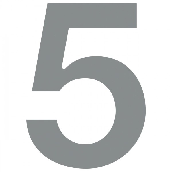 Husnumre ''5'' grå metallic