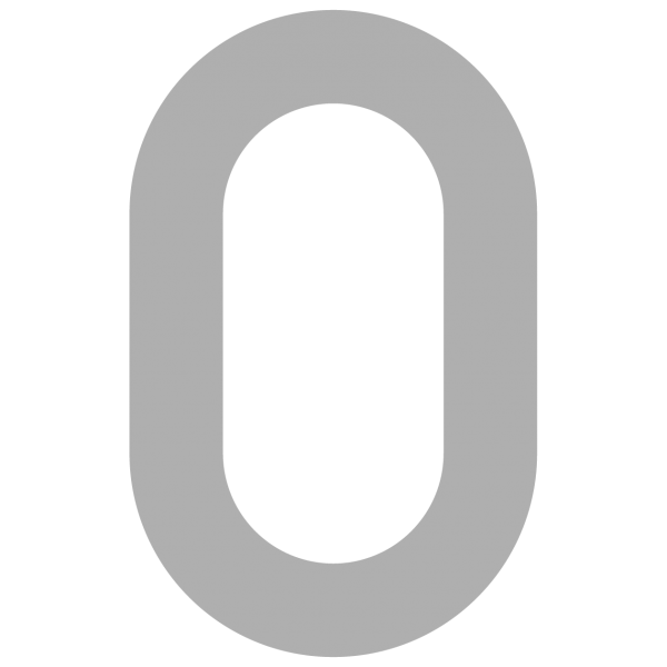 Selvklæbende husnumre "0" grå