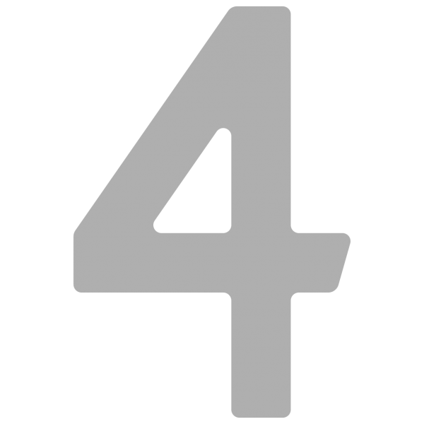Selvklæbende husnumre "4" grå