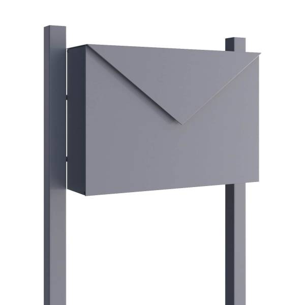 Postkasse med stander Letter grå metallic