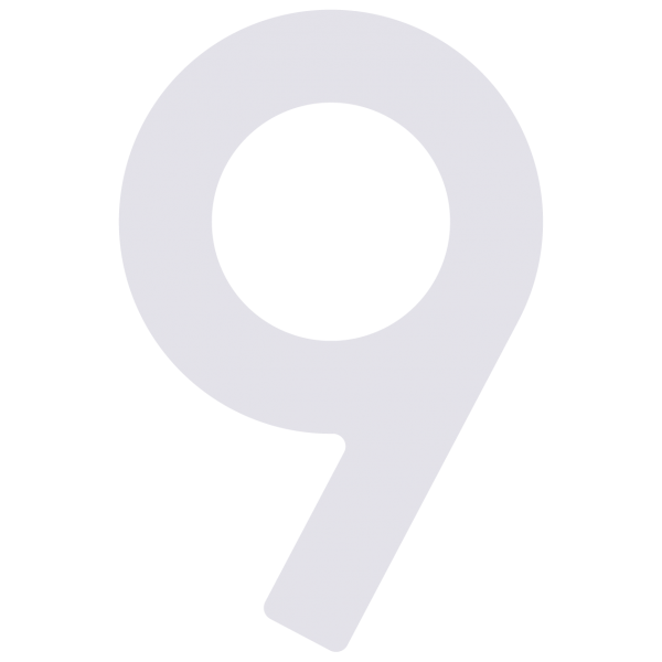 Selvklæbende husnumre "9" hvid