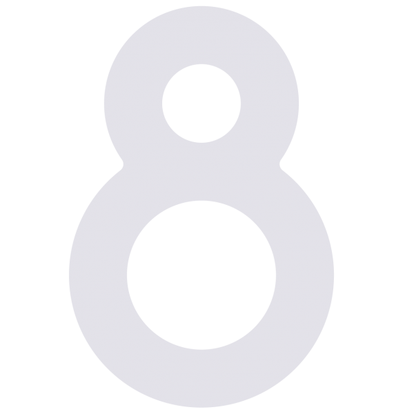 Selvklæbende husnumre "8" hvid