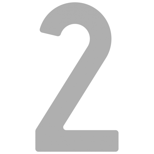 Selvklæbende husnumre "2" grå