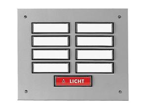 Etagetavler for 3-12 lejligheder, indbygningsmodel i aluminium