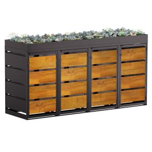 Affaldsspandsskjuler Egon til 4 stk. 120 liters spande